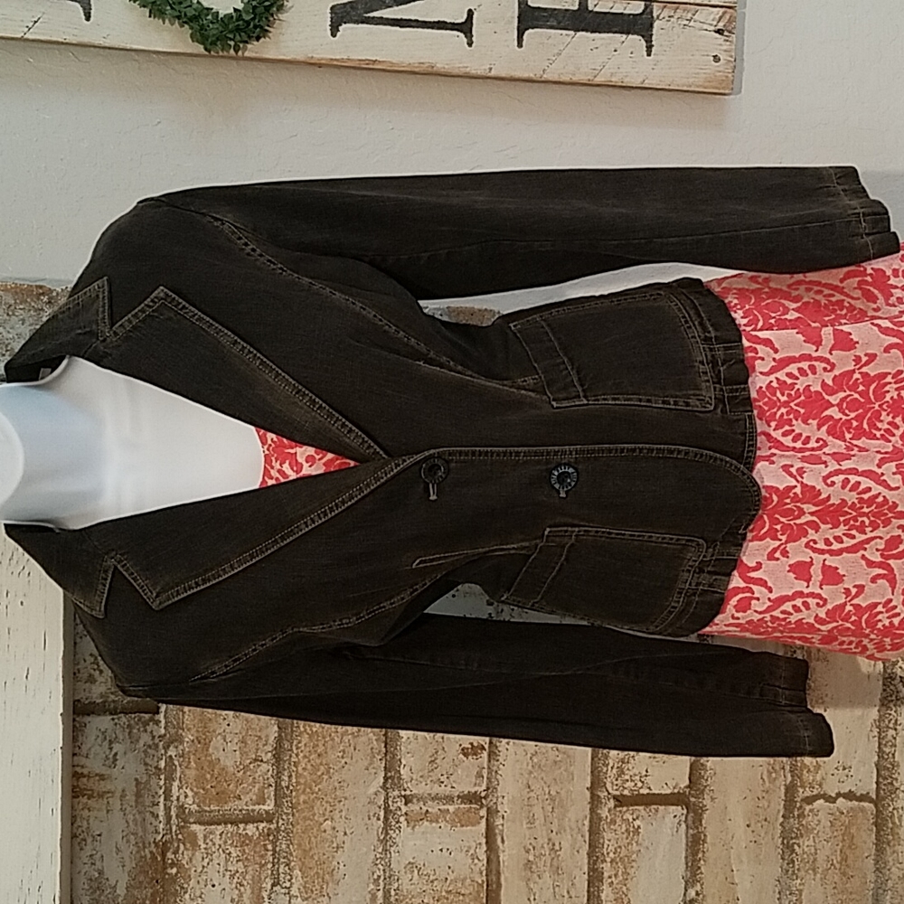 Vintage 90s DKNY Dark Wash Denim Jean Jacket
